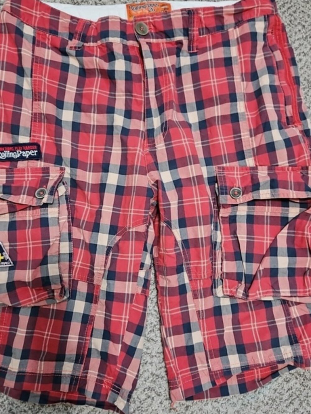 The Rolling Paper Co., Men's Plaid Cargo Shorts NYC Artisan Size 36